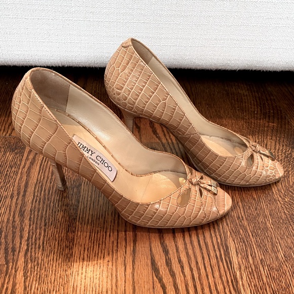 Jimmy Choo Peep-Toe Pumps with Cutouts - Picture 2 of 6